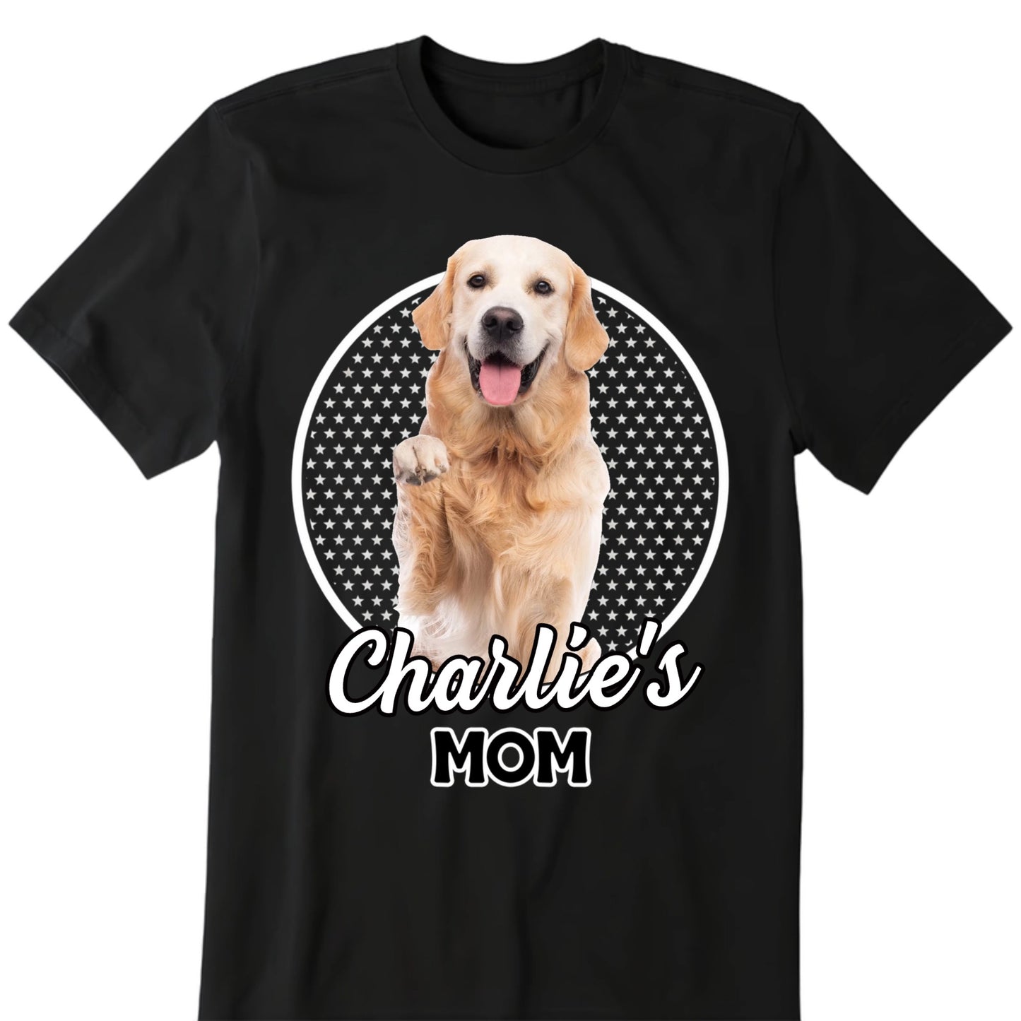 Custom pet photo and name shirt, personalized gift for dog and cat lovers.