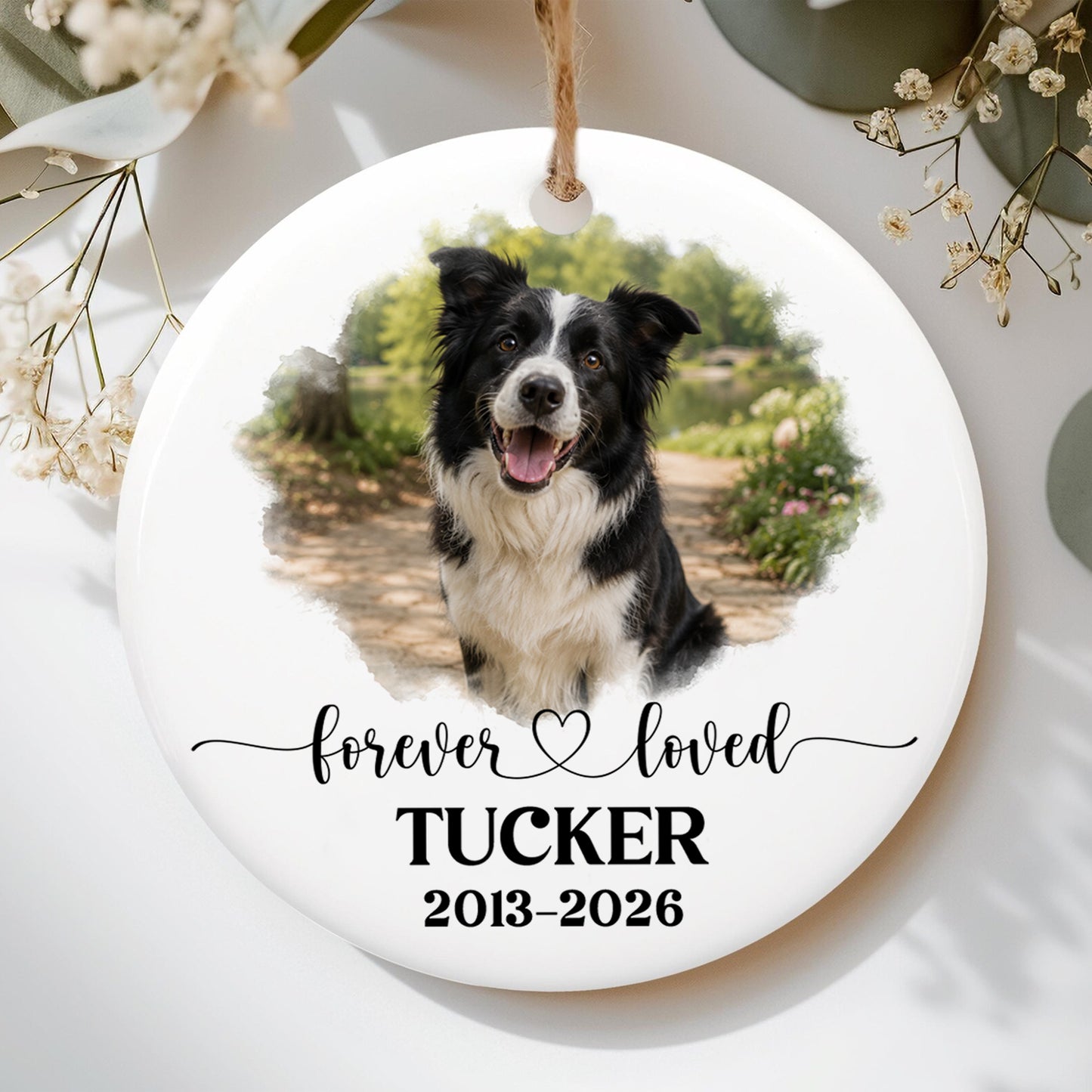 Personalized Pet Memorial Photo Ornament, Custom Dog Memorial Ornament, Pet Loss Sympathy Gift, Forever Loved Pet Keepsake, Christmas Gift