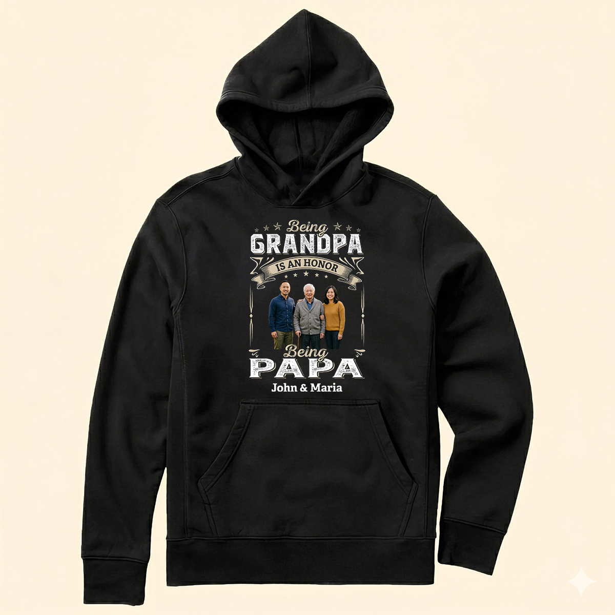 Custom grandpa and papa photo shirt with grandkids names, personalized gift for grandfather.