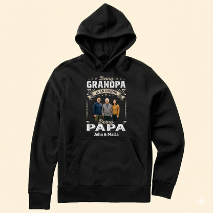 Custom grandpa and papa photo shirt with grandkids names, personalized gift for grandfather.