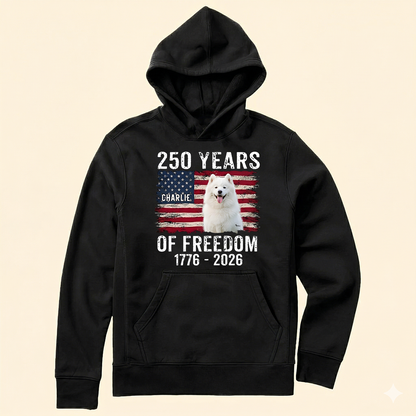 Custom Dog Photo & Name USA 250th Anniversary Shirt 1776-2026 for Pet Lovers