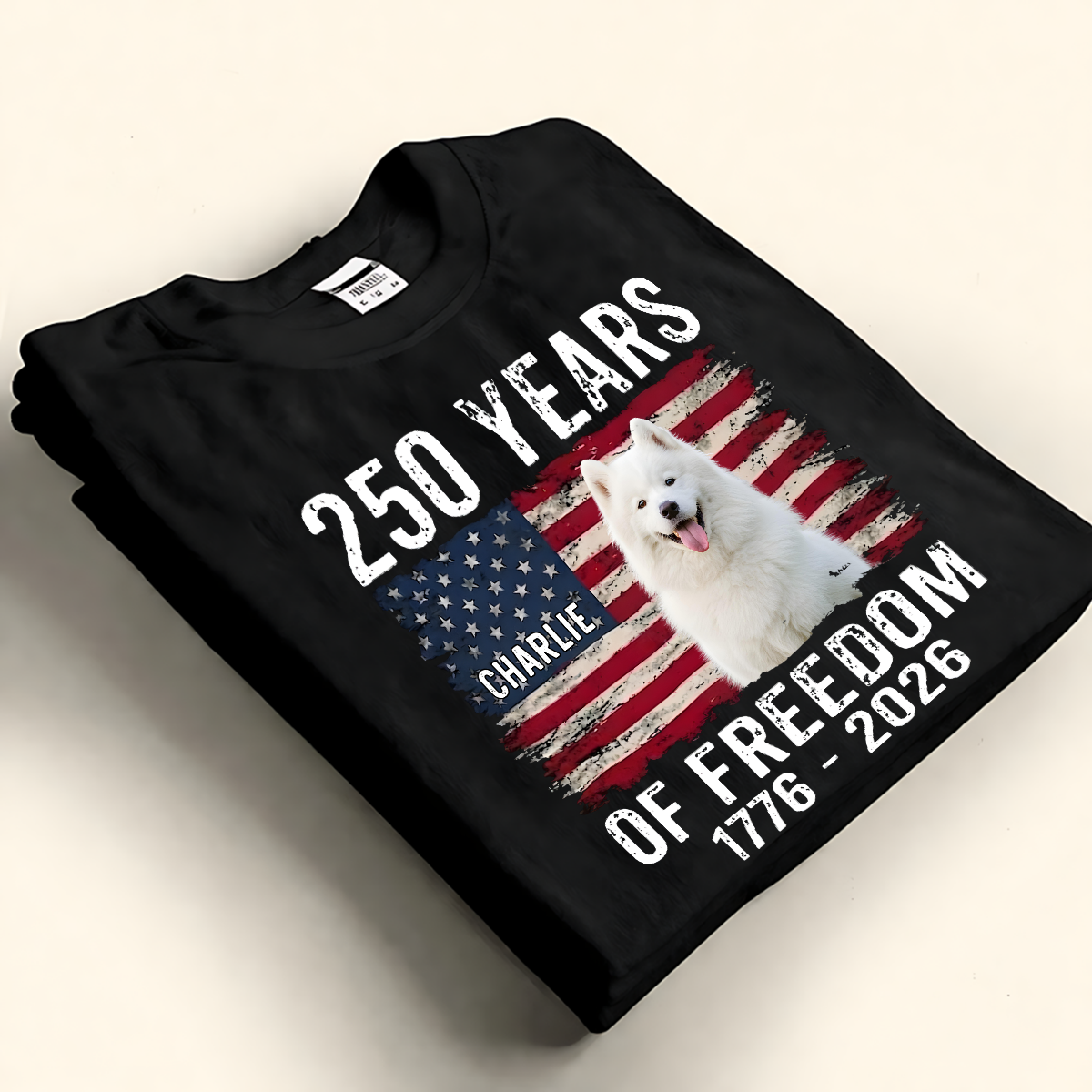 Custom Dog Photo & Name USA 250th Anniversary Shirt 1776-2026 for Pet Lovers
