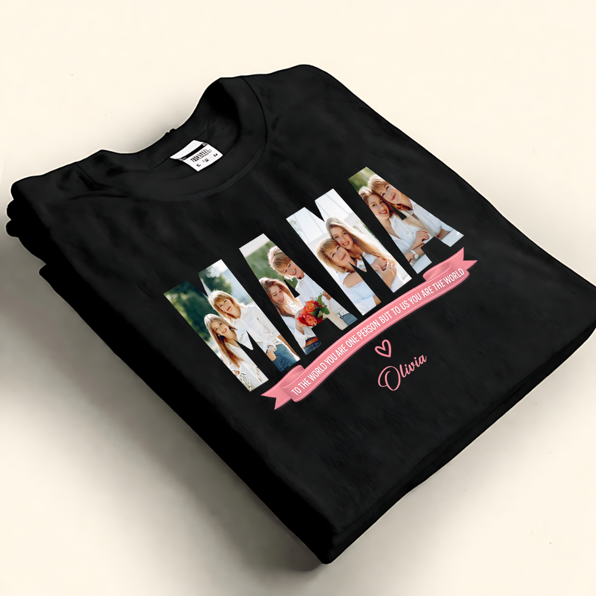 Custom Photo MAMA Shirt - Personalized Family Keepsake with Signature Name