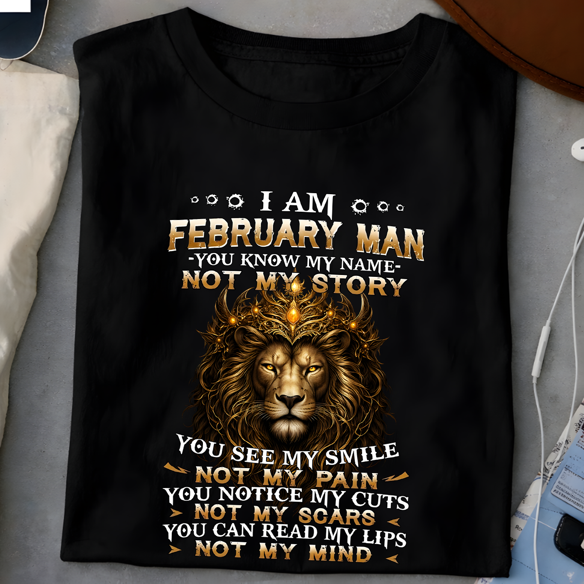 Majestic lion king crown birthday month shirt for men personalized graphic gift for him