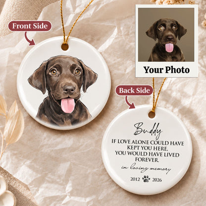 Personalized Pet Memorial Ornament, Custom Pet Portrait Ornament, 2 Sides Printed Dog Memorial Gift, Pet Loss Gift, Remembrance Keepsake