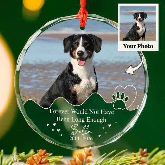 Personalized Pet Memorial Crystal Ornament, 2 Sides Printed Custom Dog Photo Glass Ornament, Pet Loss Gift, Dog Remembrance Keepsake