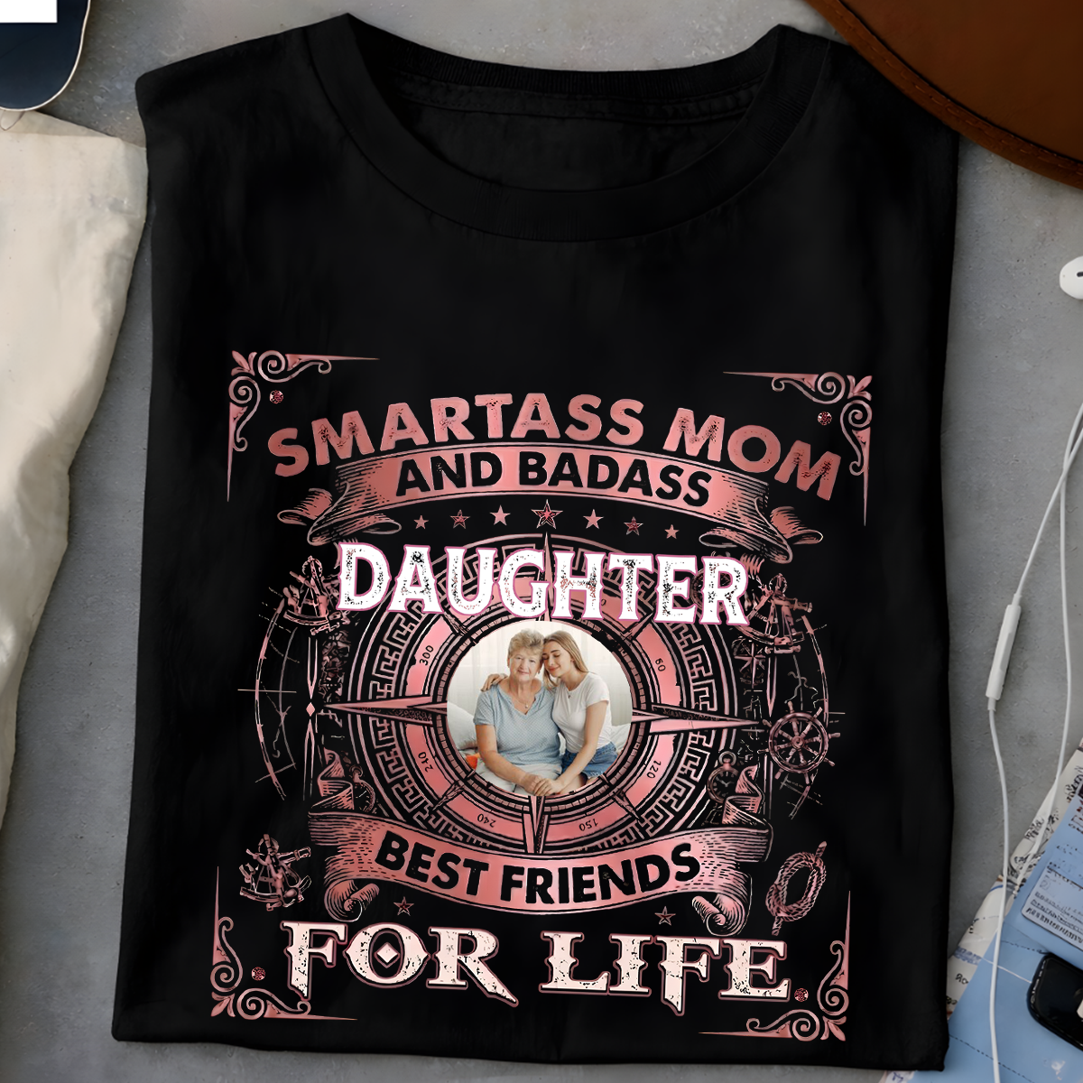 Personalized Smartass Mom Custom Photo Shirt With Badass Daughter Or Son
