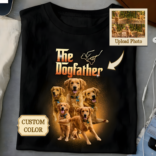 Personalized The Dogfather Shirt Custom Multiple Photo Collage Gift For Every Dog Lover