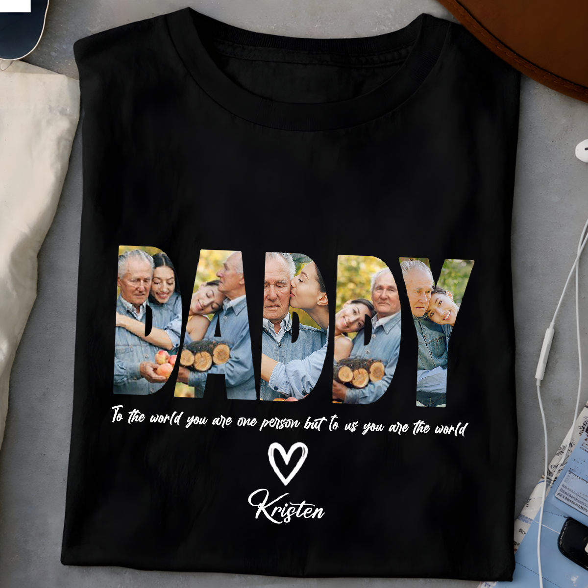 Personalized daddy custom photo and name shirt