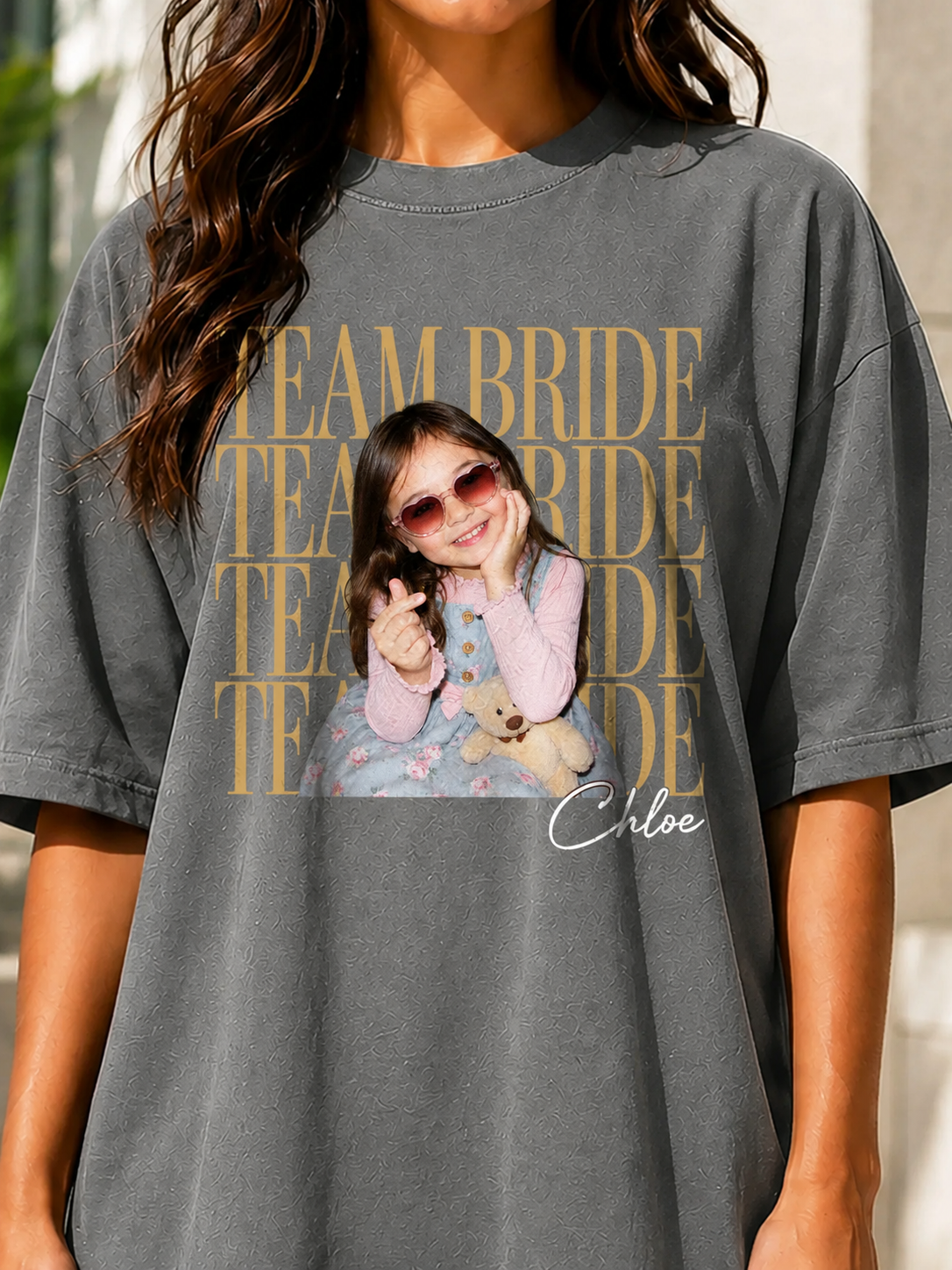Custom Team Bride Shirt with Personalized Childhood Photo, Bachelorette Party Tee, Bride Squad Gift, Bridal Shower Shirt, Funny Bridesmaid Keepsake