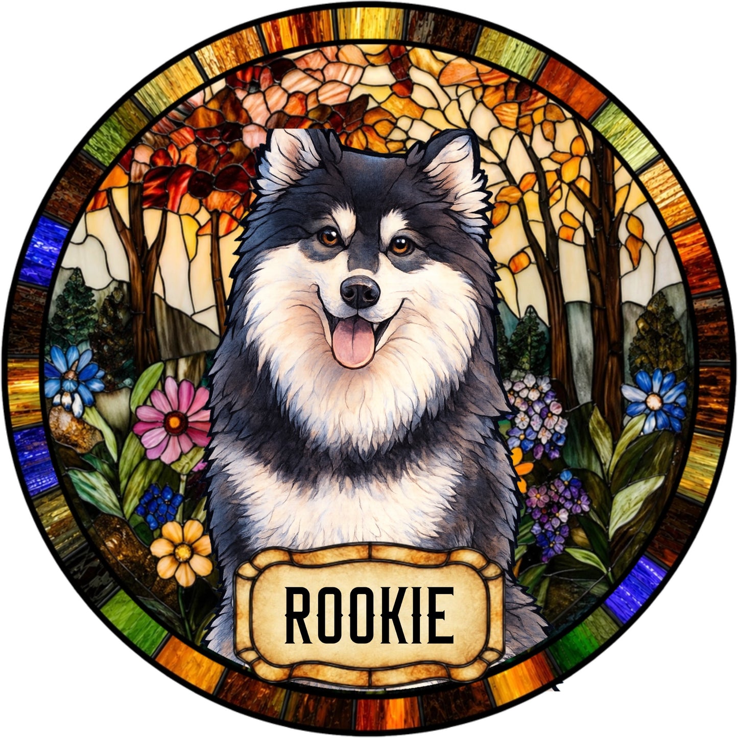 Personalized Dog Portrait Stained Glass Suncatcher, Custom Pet Memorial Cat Loss Keepsake, Pet Loss Gift