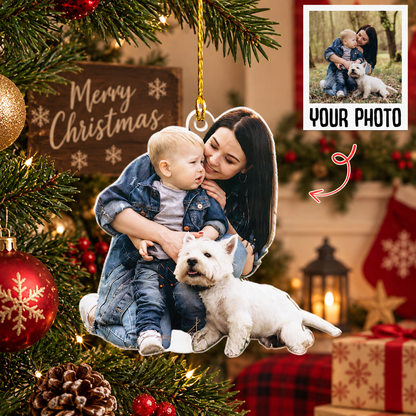 Personalized Photo Christmas Ornament, 2 Sides Printed Custom Cutout Picture Ornament, Personalized Photo Keepsake, Christmas Tree Gift
