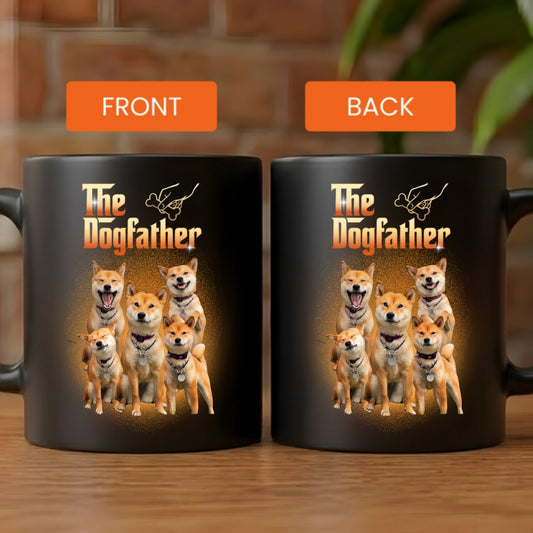 Custom The Dogfather bootleg style pet mug with your own dog photos