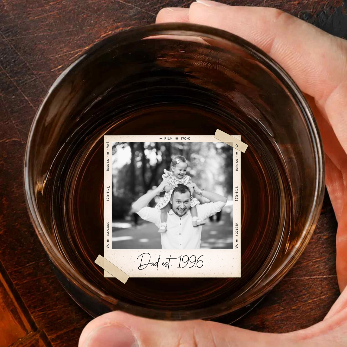 Custom photo dad est whiskey glass, personalized portrait grandpa gift, new dad glass, gifts for him